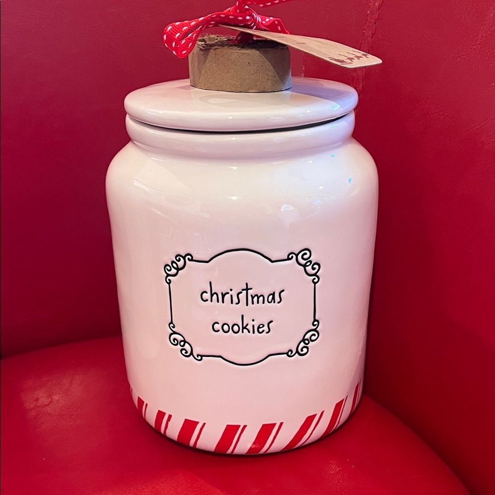 Rae Dunn Red and White Christmas Jar
